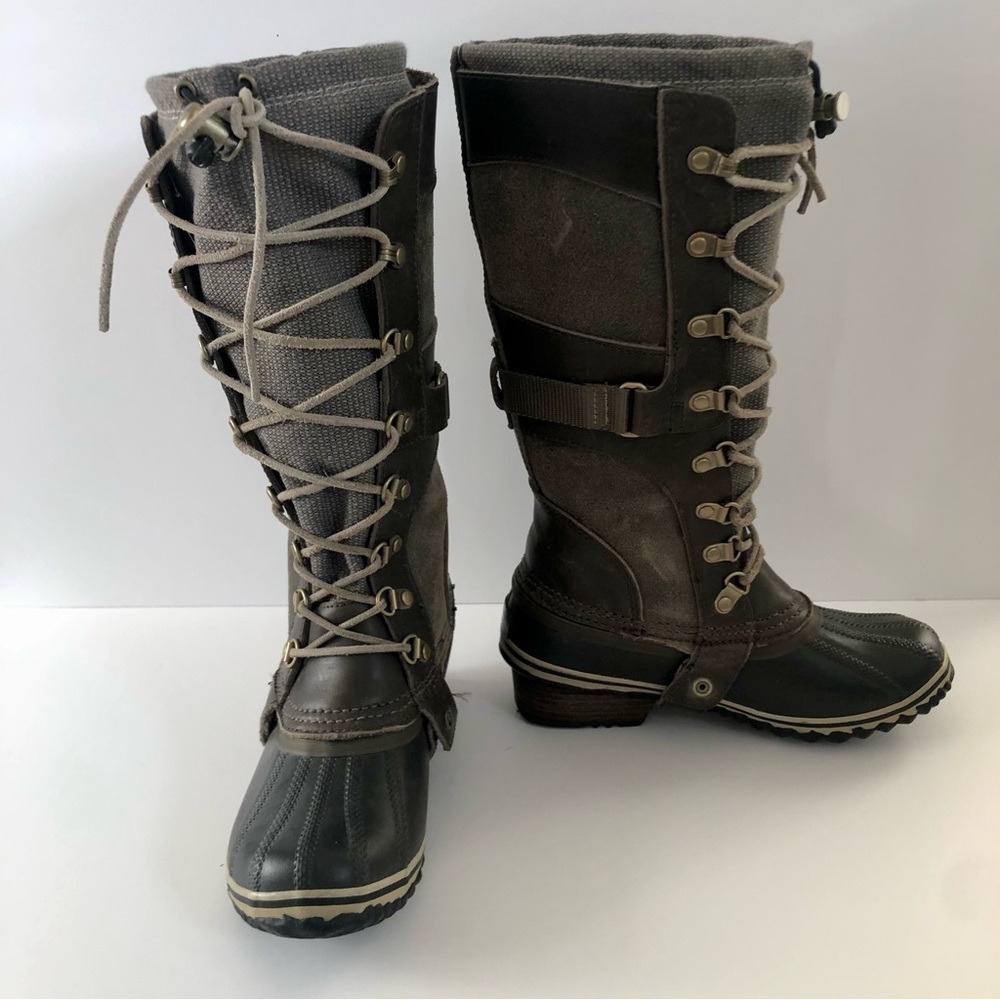 Sorel Conquest Carly Tall Boots Women's Size 7 Brown Taupe NL2033-208